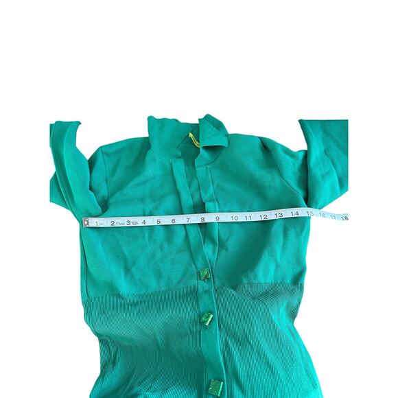 GAUGE81 Green Knit Fitted Night Out Party Bornos Long Maxi Dress Size Medium - Picture 16 of 16